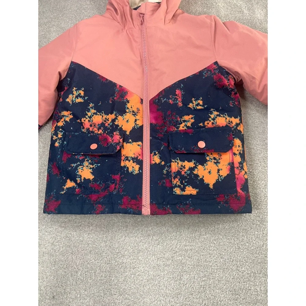 Swiss Tech Girls 4T 3-in-1 Systems Winter Jacket Pink Navy Abstract Fleece Liner